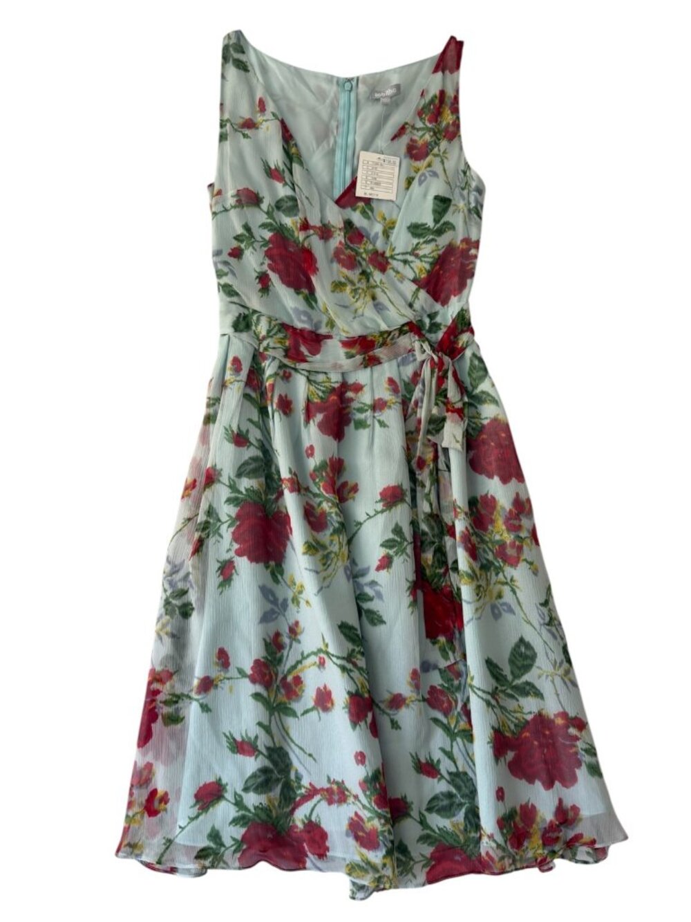 $158 Tabitha Anthropologie Silk Chiffon Garden Floral Party Dress, Size 2